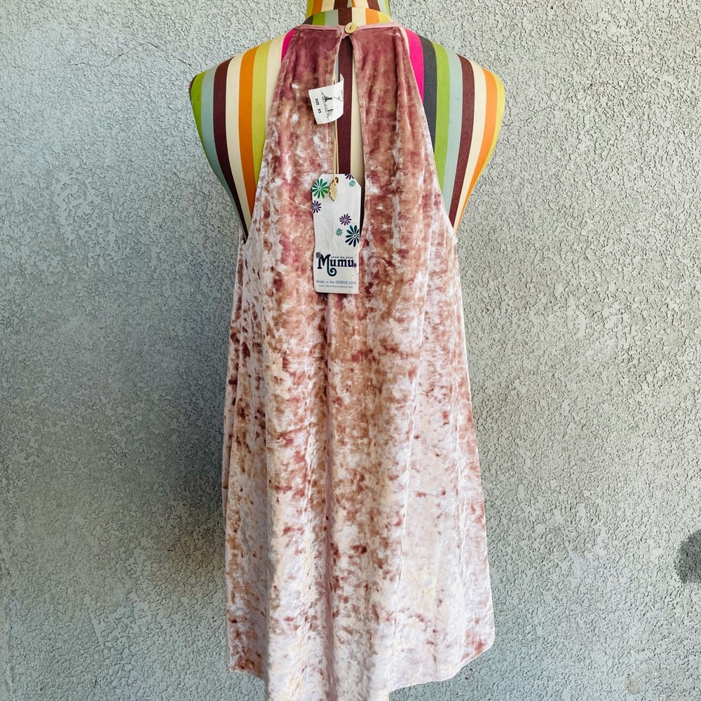 SOLD: NWT Show Me Your MuMu -Gomez Pink Velvet Dress 0139- size XS V - Picture 6 of 7